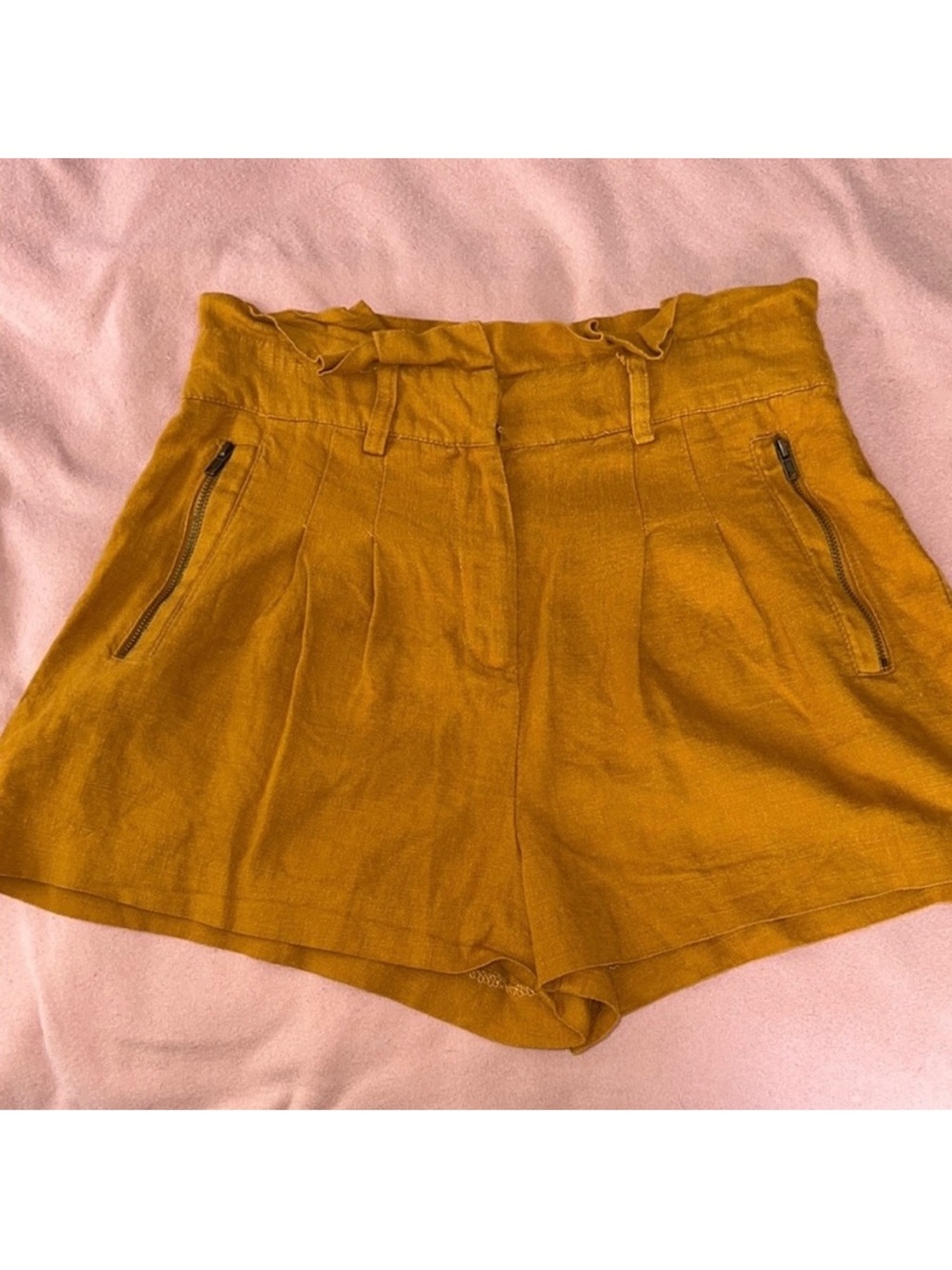 Forever 21 • Women’s Small • High-Waist Shorts w Front Zippers • Mustard Yellow